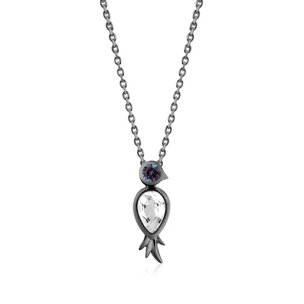 Bird Inspired Teardrop Cut White Topaz and Alexandrite Necklace - Image 5