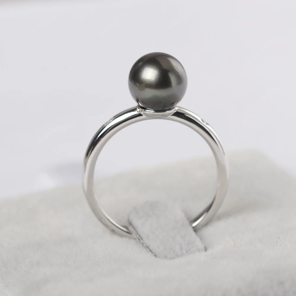 Classic Black Pearl Engagement Ring - Image 2