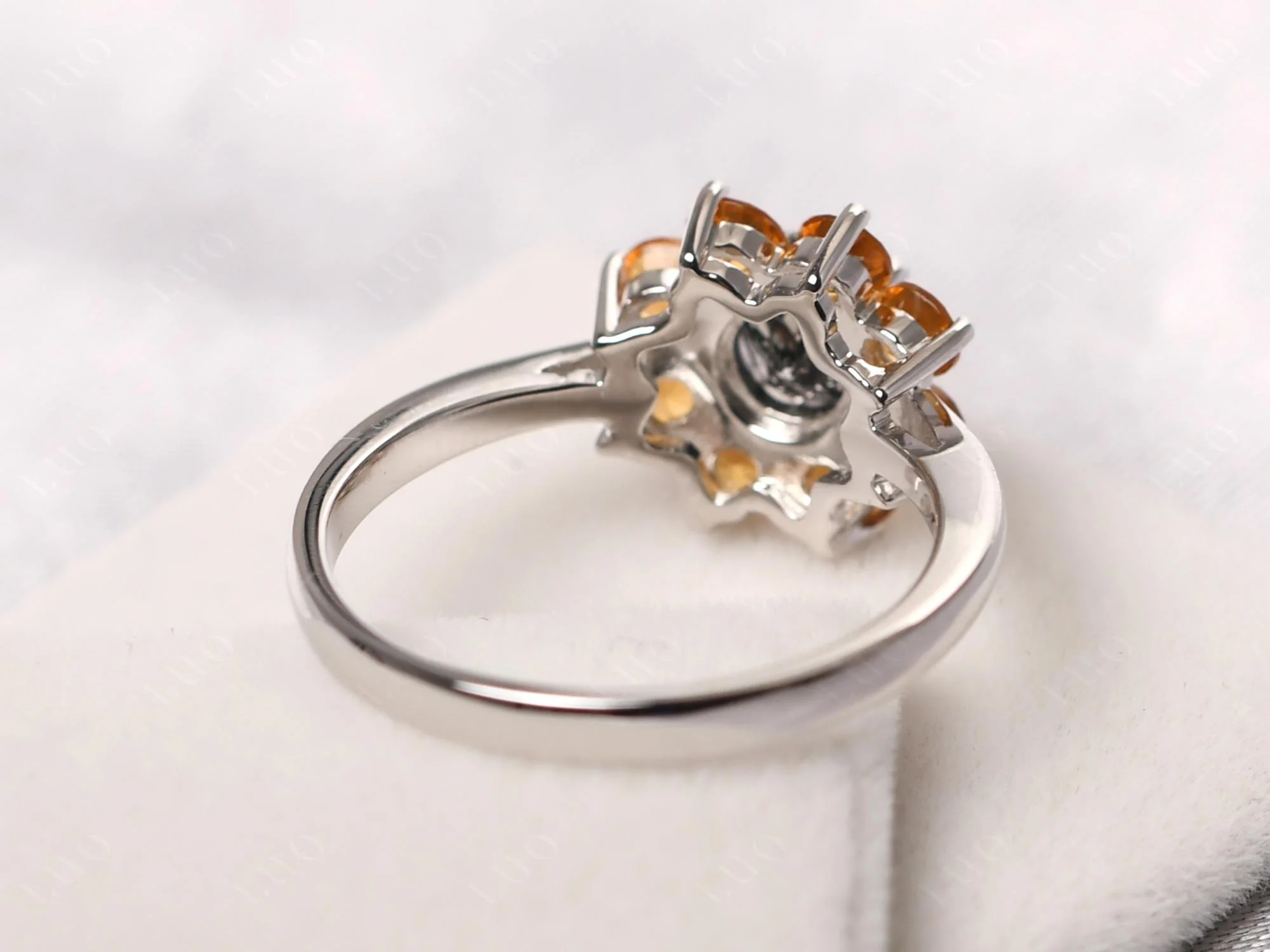 Black Rutilated Quartz Sunburst Halo Ring - Image 31