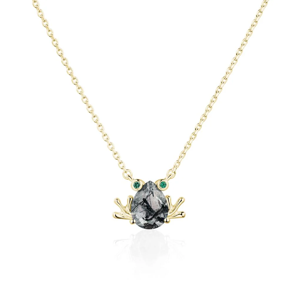 Black Rutilated Quartz Frog Necklace - Image 8