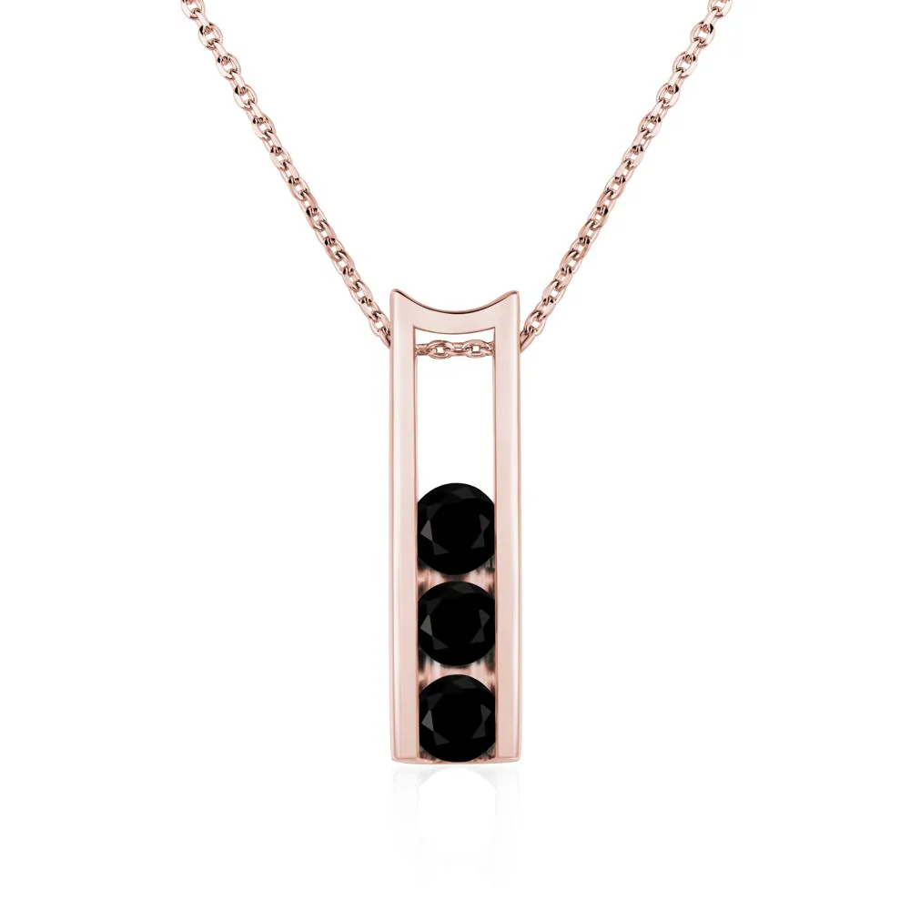 Black Spinel 3 Stones Mothers Necklace - Image 9