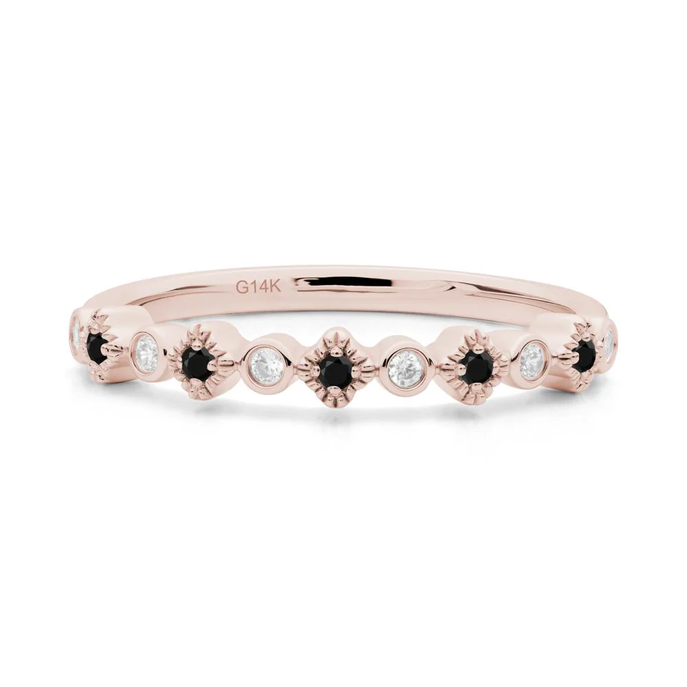 Black Spinel and Cubic Zirconia Alternating Eternity Ring - Image 9