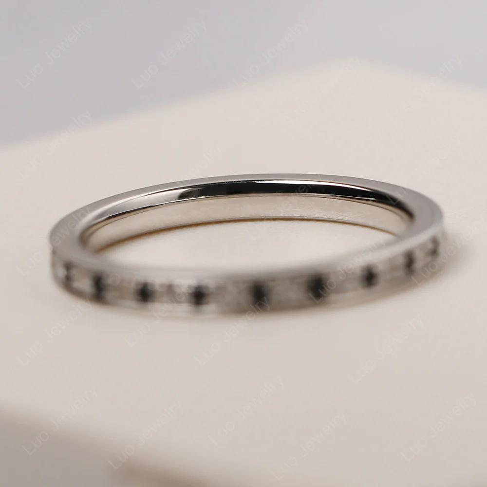 Black Spinel and Cubic Zirconia Eternity Band Ring - Image 4