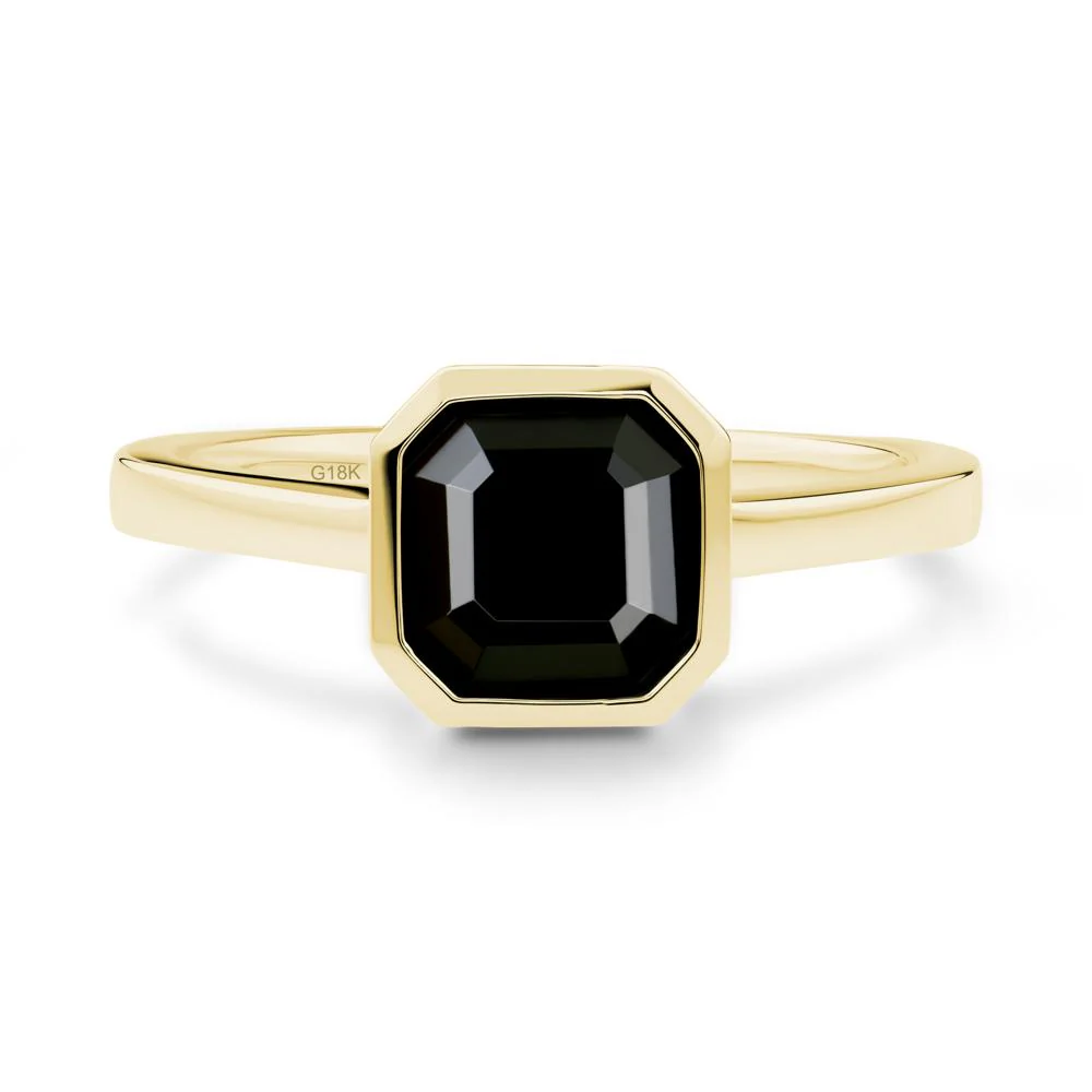 Black Spinel Asscher Bezel Ring - Image 3