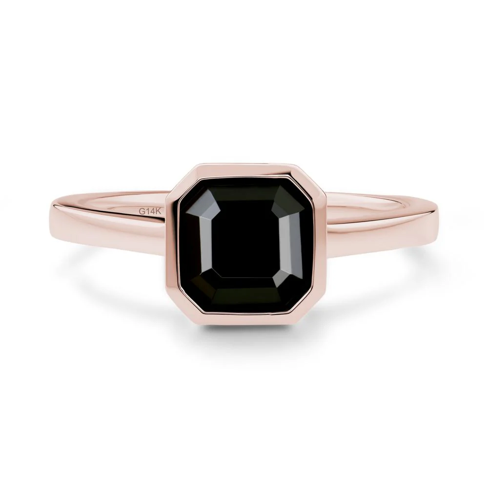 Black Spinel Asscher Bezel Ring - Image 8
