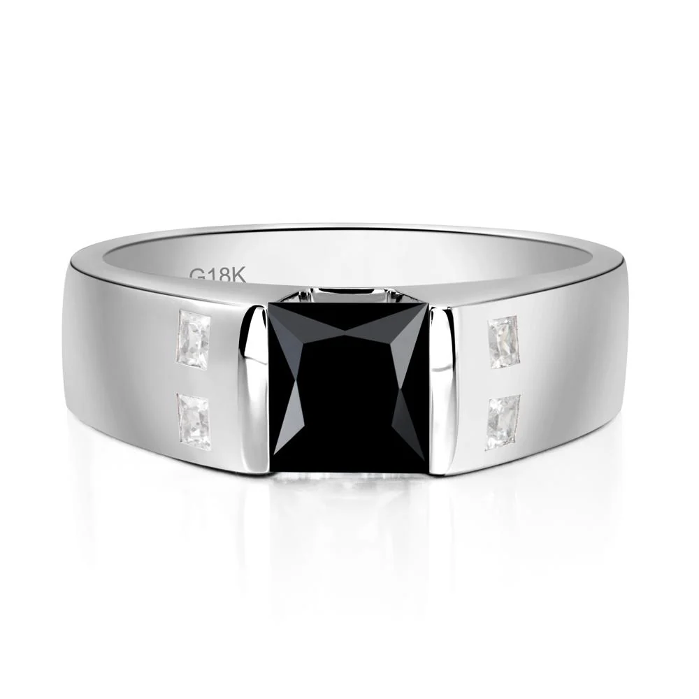 Black Spinel Band Ring for Men - Image 7