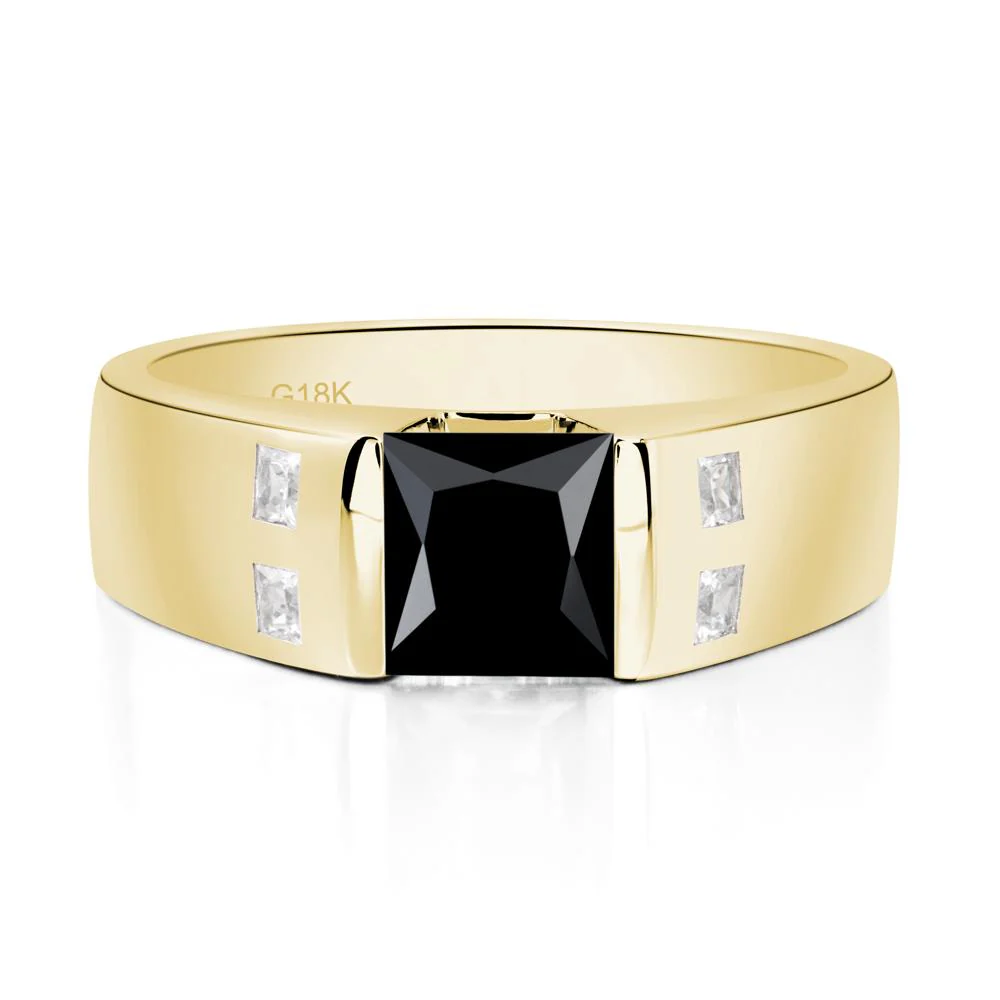 Black Spinel Band Ring for Men - Image 8