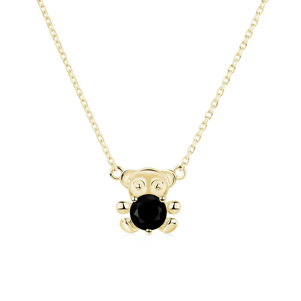 Black Spinel Bear Necklace - Image 3