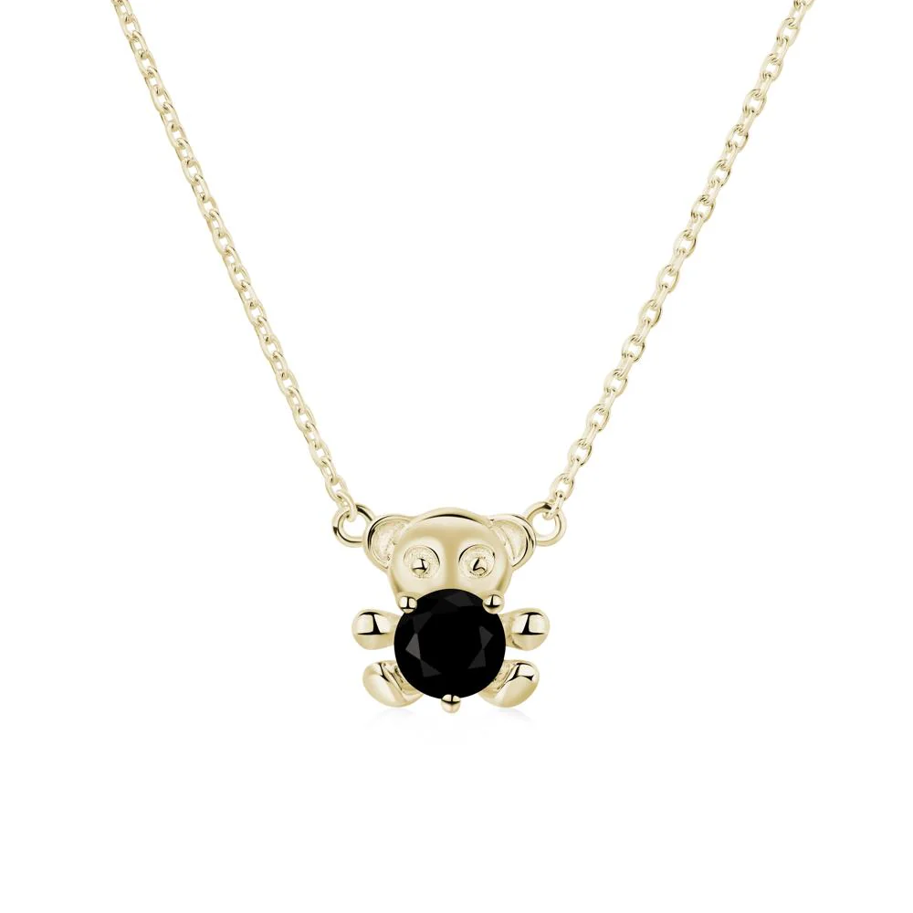 Black Spinel Bear Necklace - Image 4