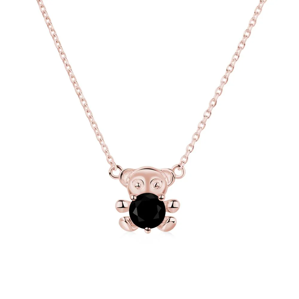 Black Spinel Bear Necklace - Image 9