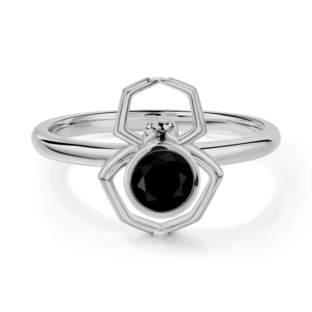 Black Spinel Bezel Set Spider Ring - Image 3