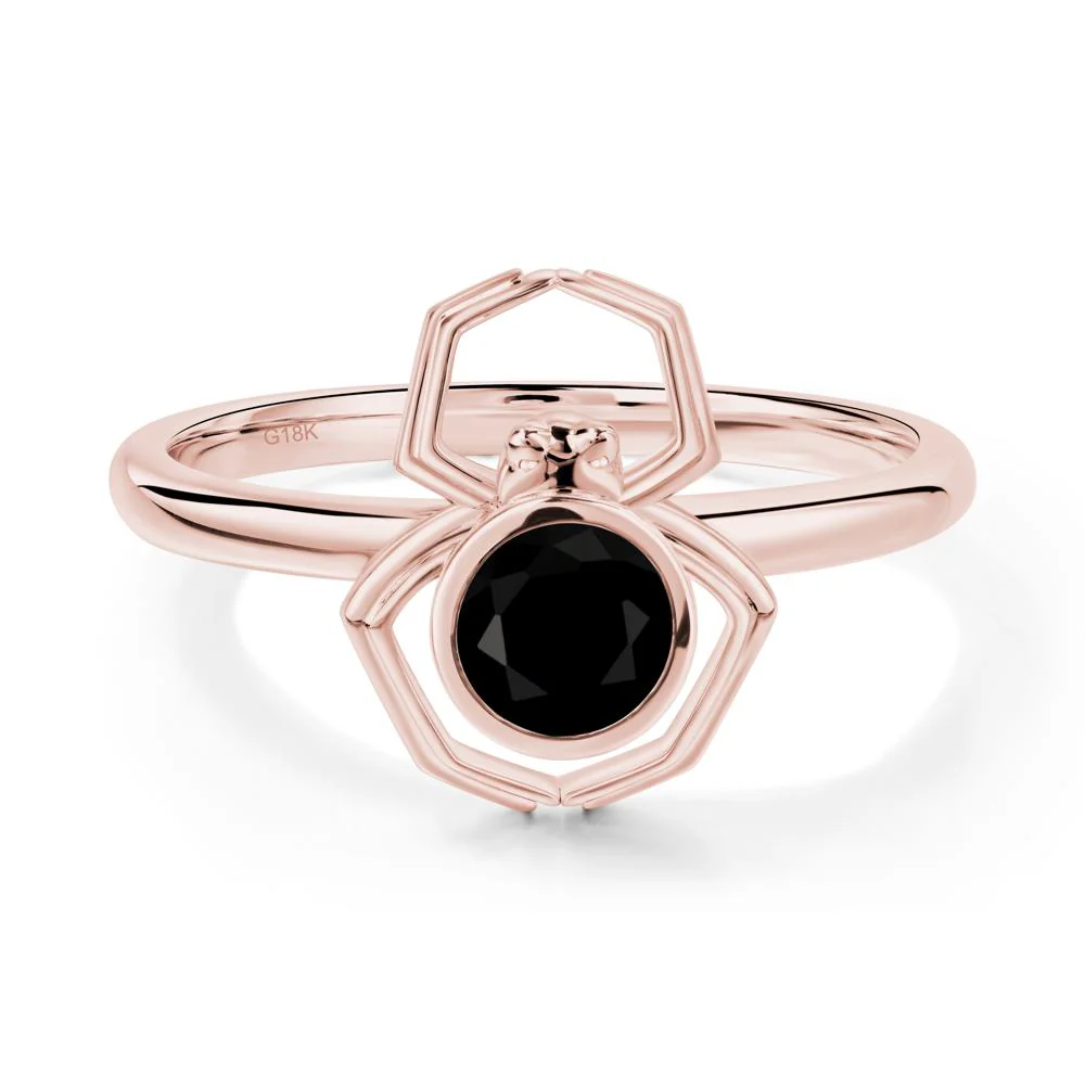 Black Spinel Bezel Set Spider Ring - Image 6
