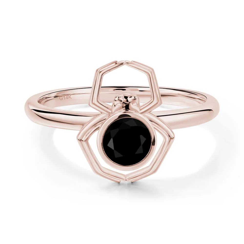 Black Spinel Bezel Set Spider Ring - Image 9