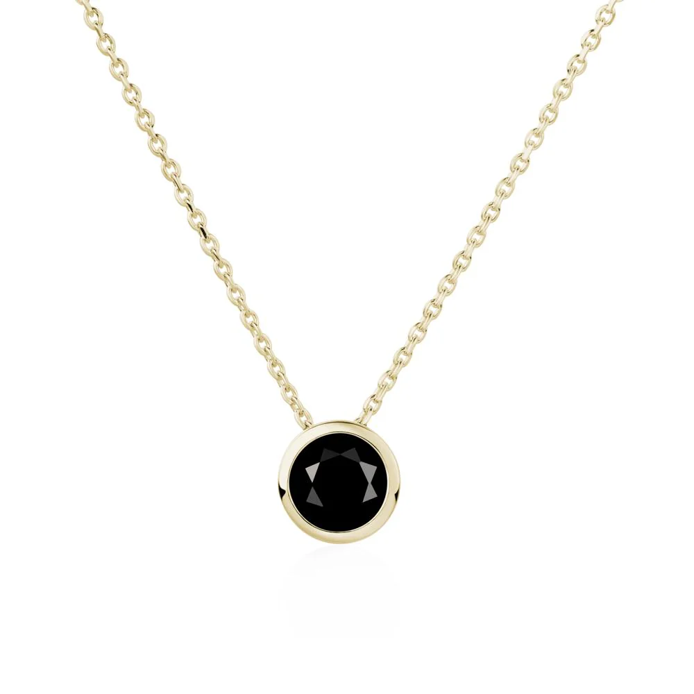 Black Spinel Bezel Solitaire Necklace - Image 5