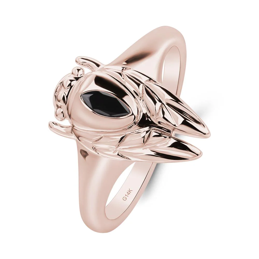 Black Spinel Cicada Ring