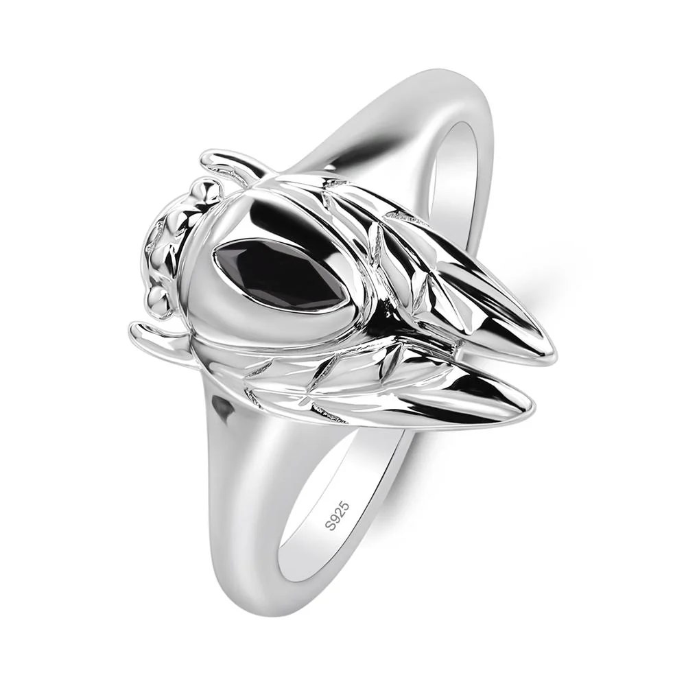 Black Spinel Cicada Ring - Image 2