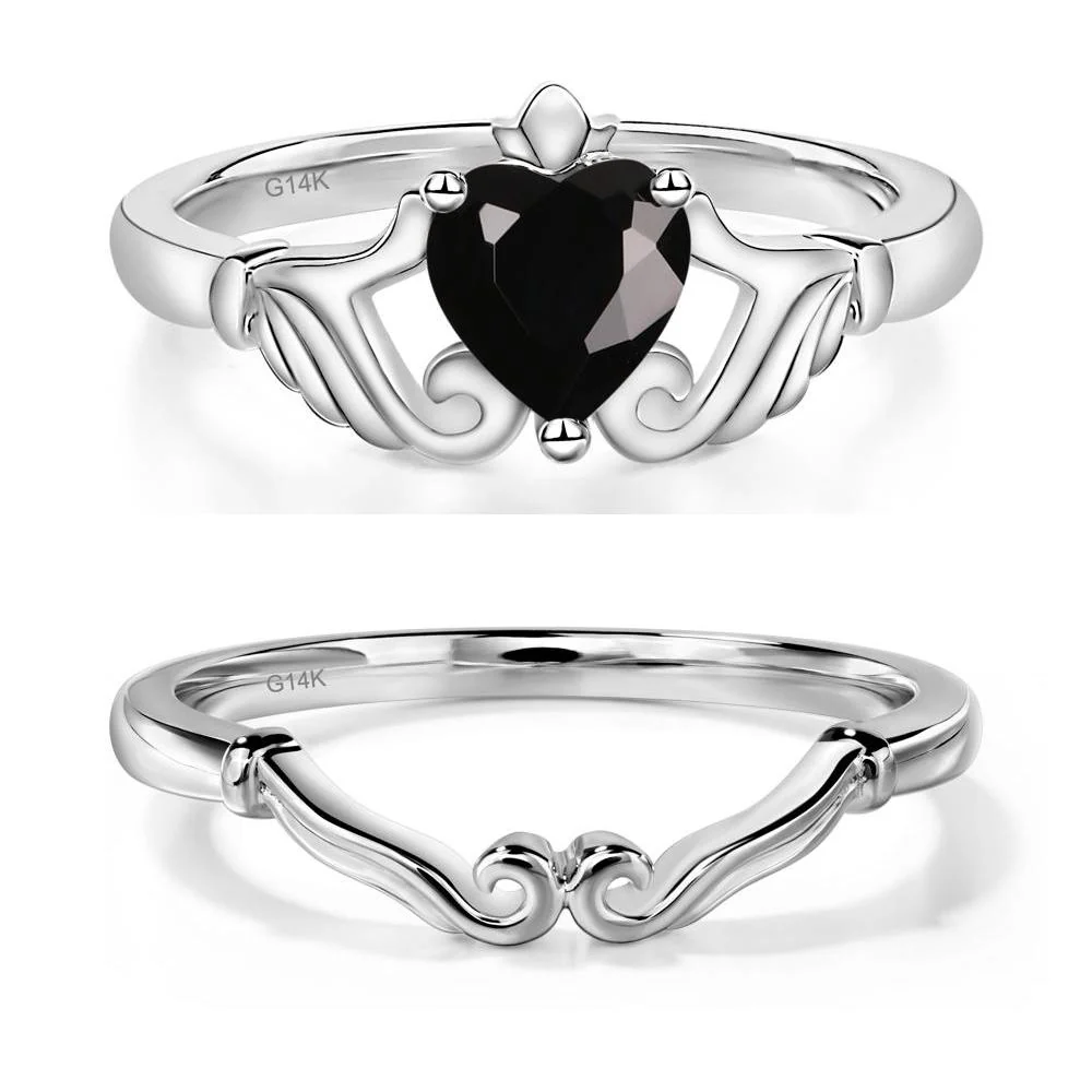 Black Spinel Women's Claddagh Ring - Image 13