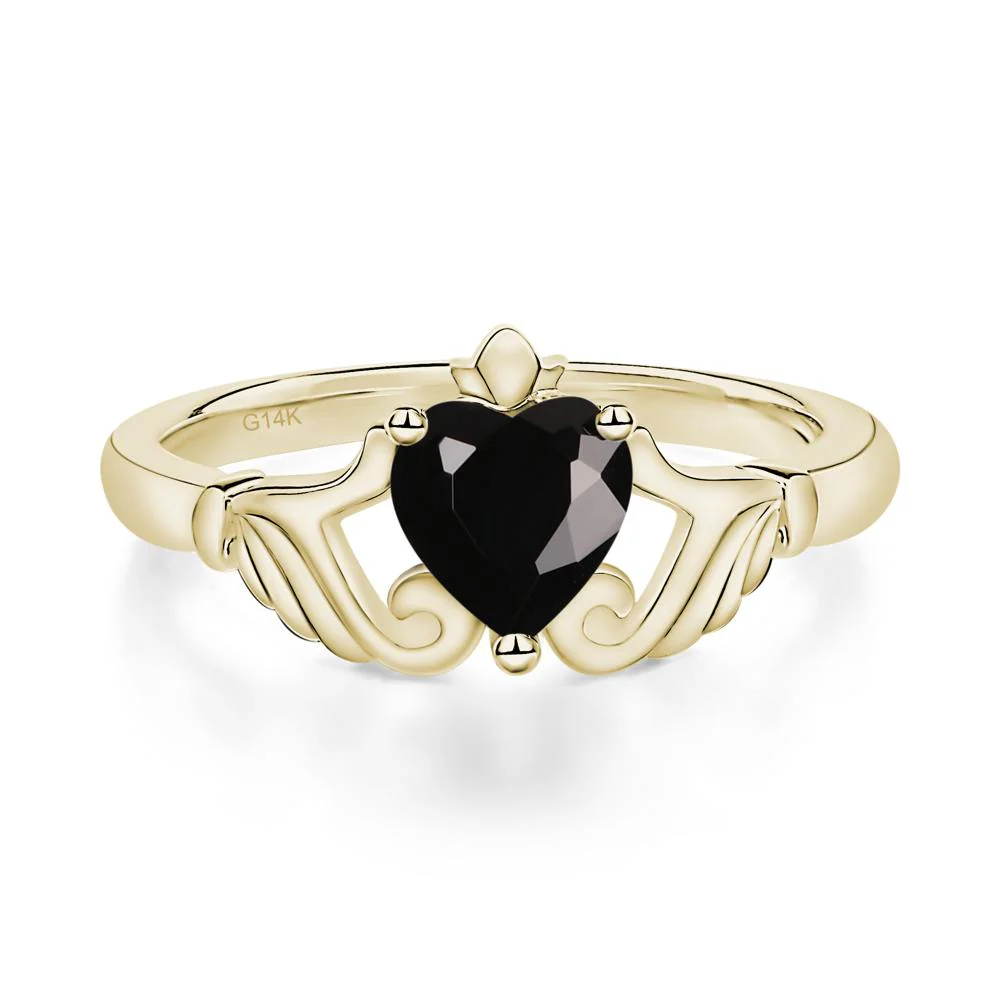 Black Spinel Women's Claddagh Ring - Image 4