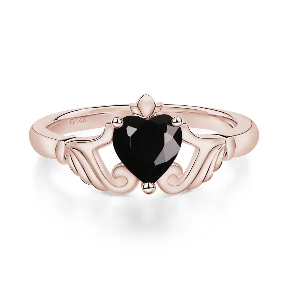 Black Spinel Women's Claddagh Ring - Image 5
