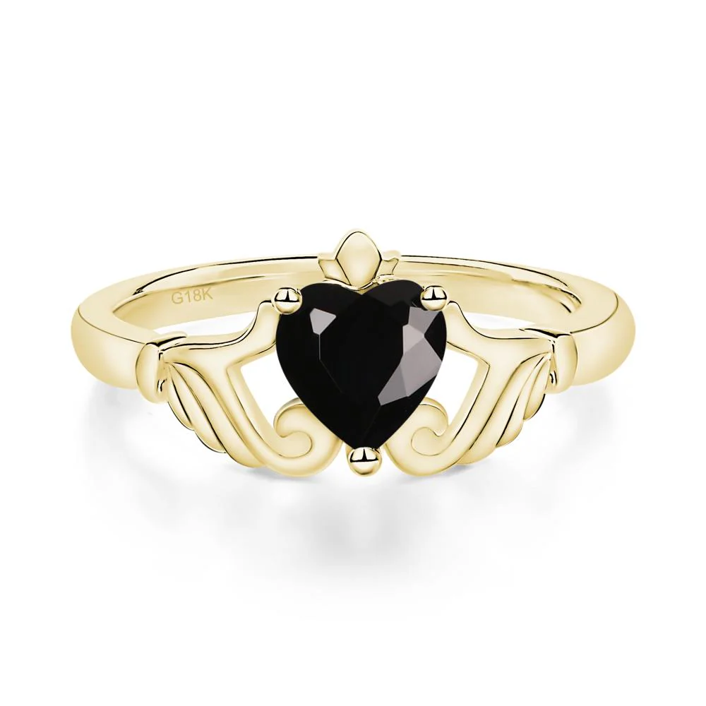Black Spinel Women's Claddagh Ring - Image 7