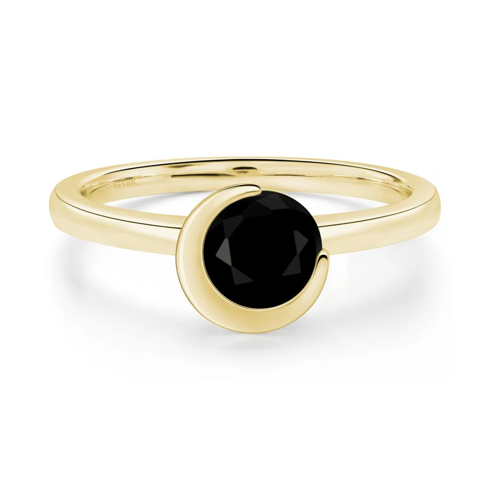 Black Spinel Crescent Moon Ring - Image 8