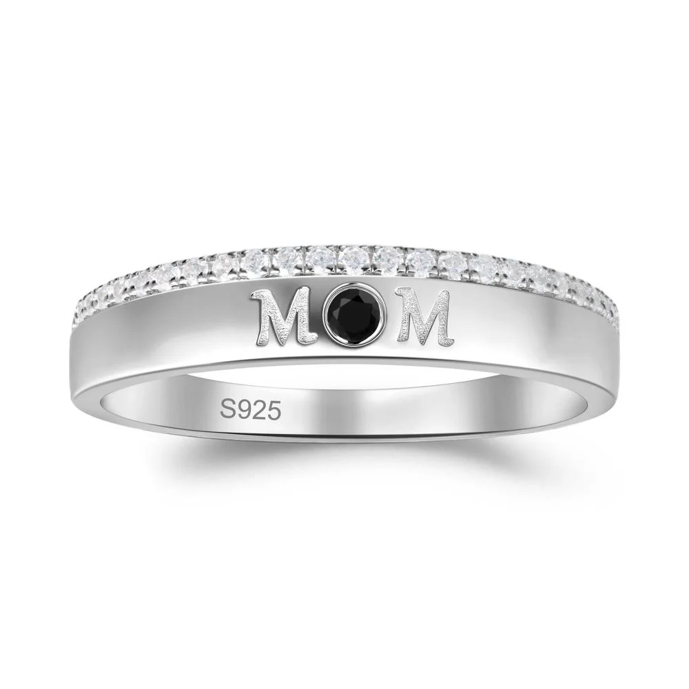 Black Spinel Eternity Mother's Ring - Image 8