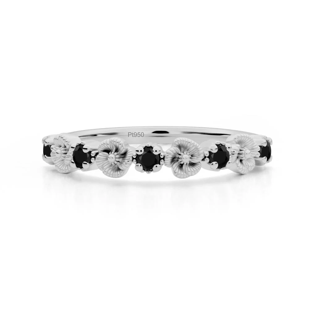 Black Spinel Flower Eternity Ring - Image 5