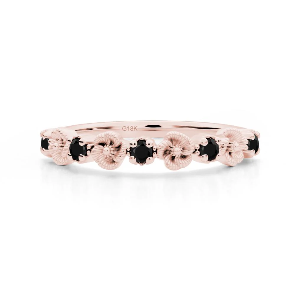 Black Spinel Flower Eternity Ring - Image 6