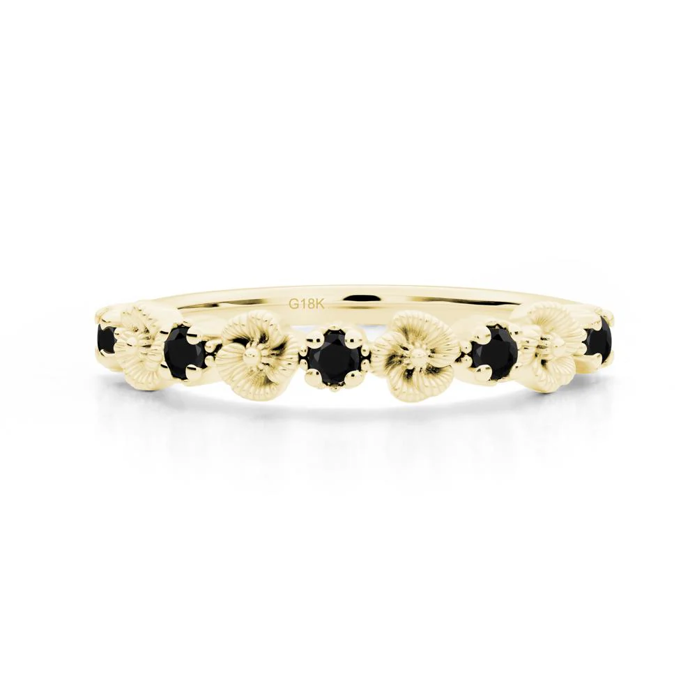 Black Spinel Flower Eternity Ring - Image 9