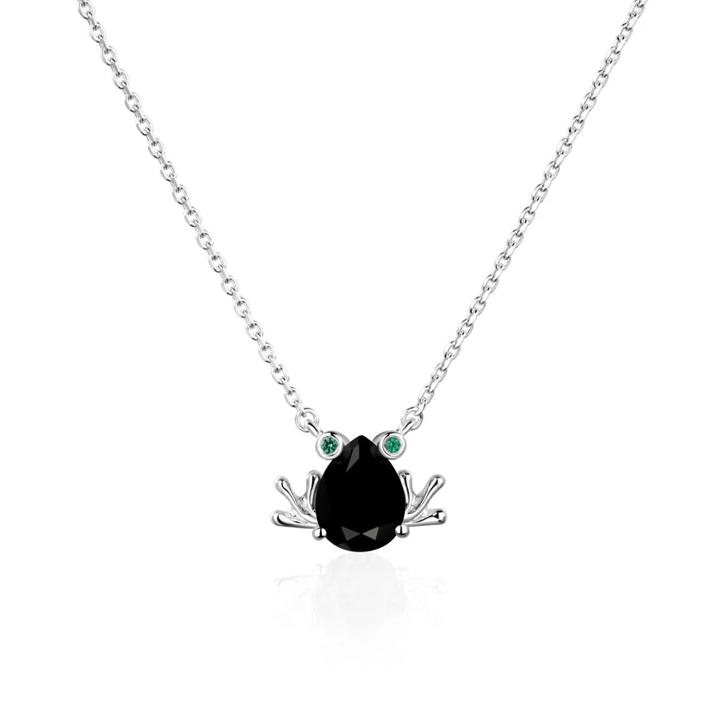 Black Spinel Frog Necklace - Image 3