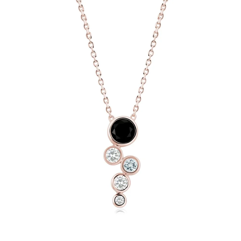 Black Spinel Graduated Drop Pendant - Image 3