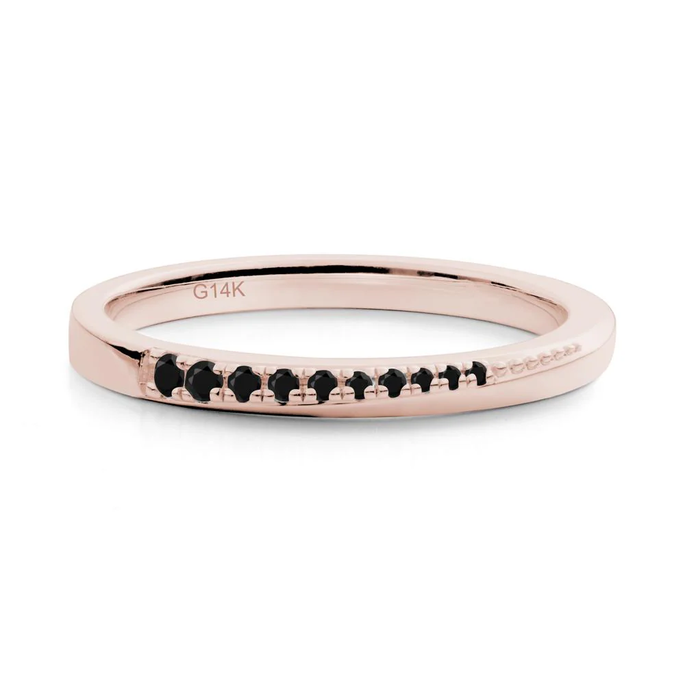 Black Spinel Half-Eternity Band Ring - Image 2