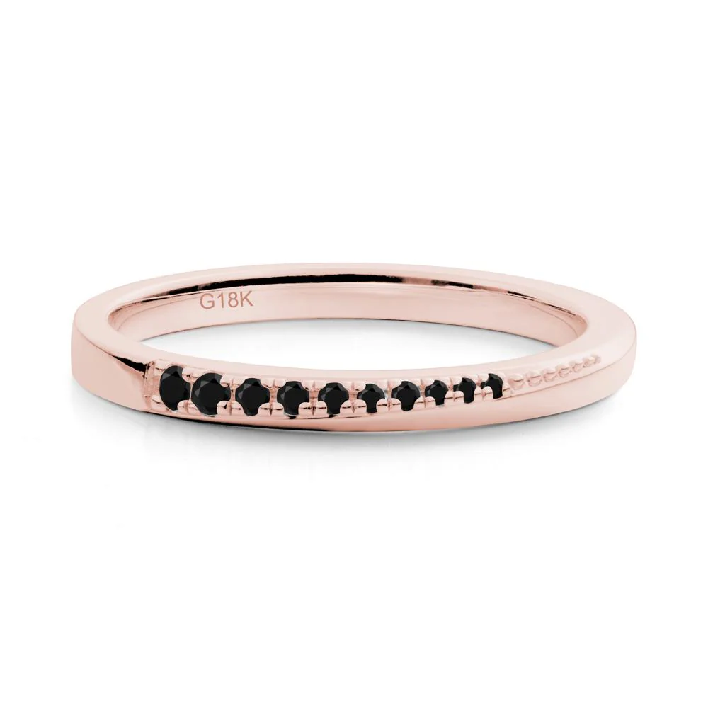 Black Spinel Half-Eternity Band Ring - Image 5