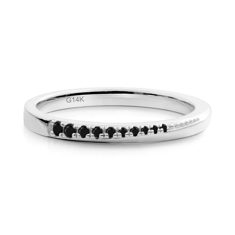 Black Spinel Half-Eternity Band Ring - Image 9