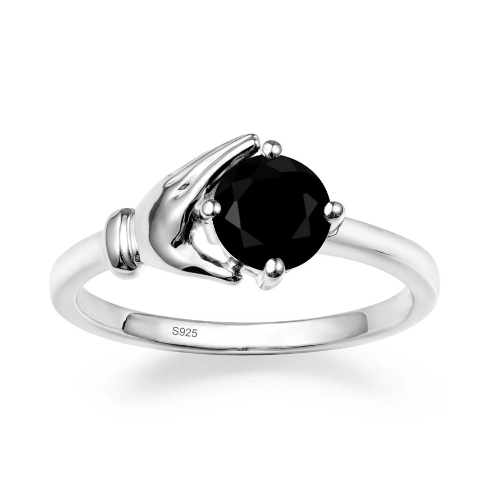 Black Spinel Hand Shaped Ring - Image 9