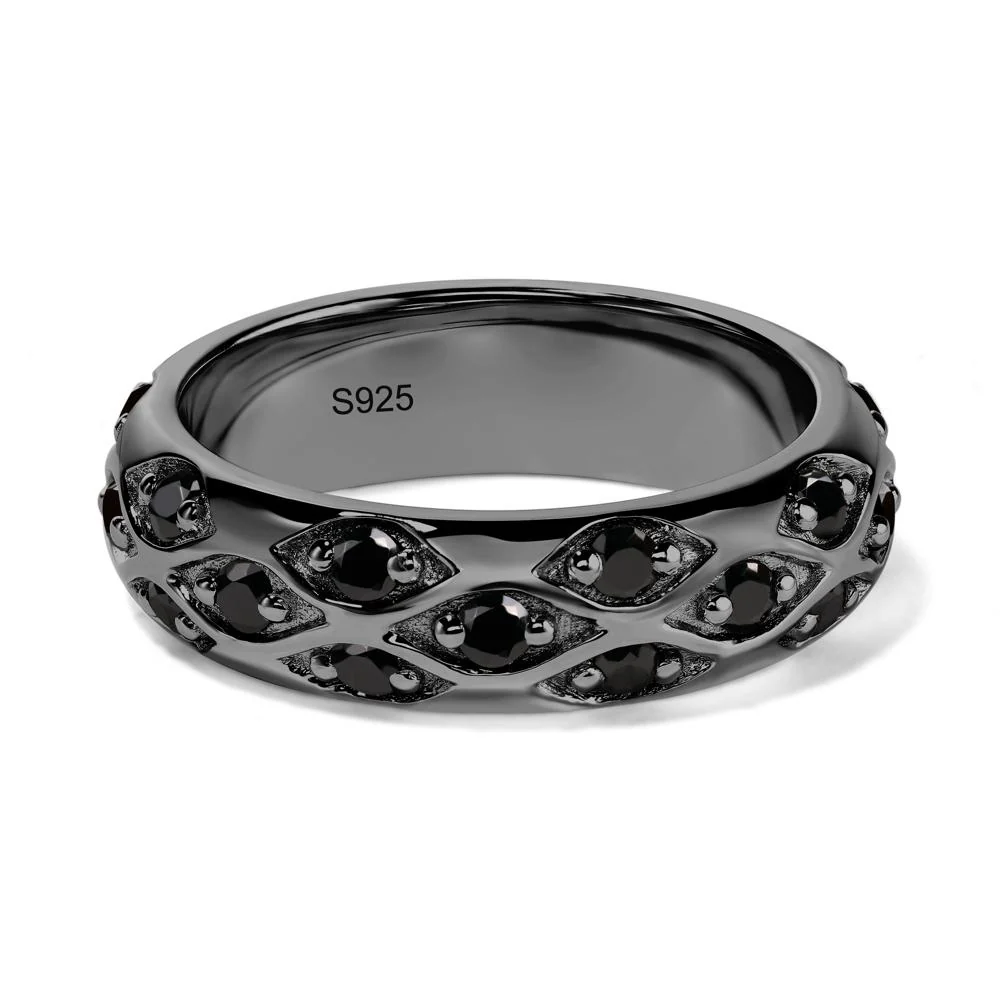 Black Spinel Wide Band Ring - Image 2