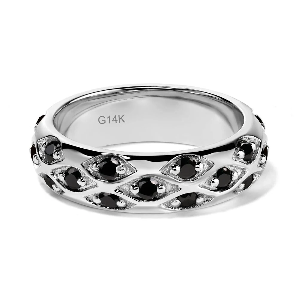 Black Spinel Wide Band Ring - Image 3