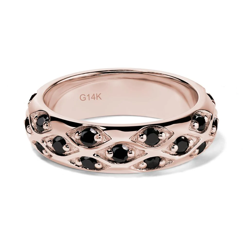 Black Spinel Wide Band Ring - Image 5