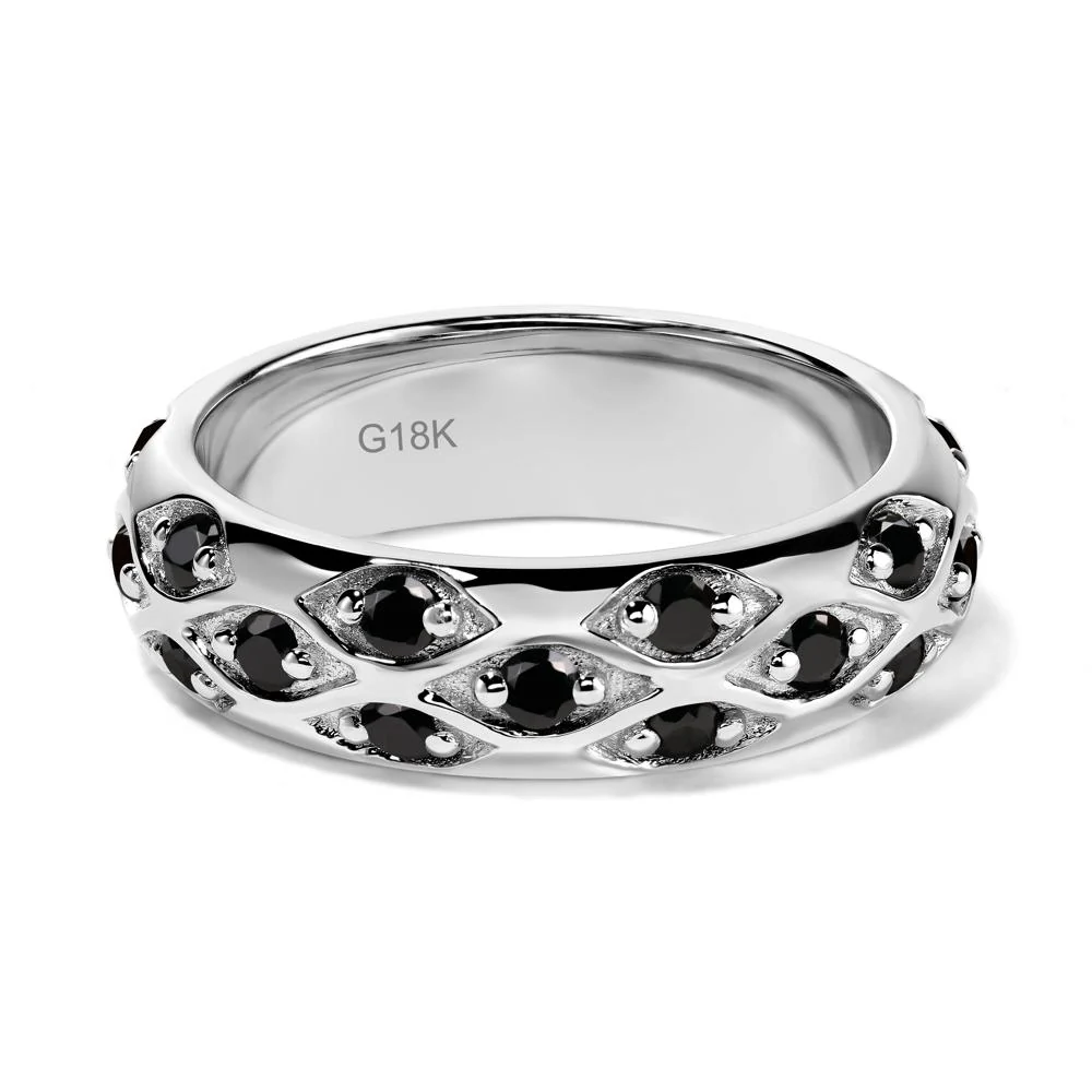 Black Spinel Wide Band Ring - Image 7