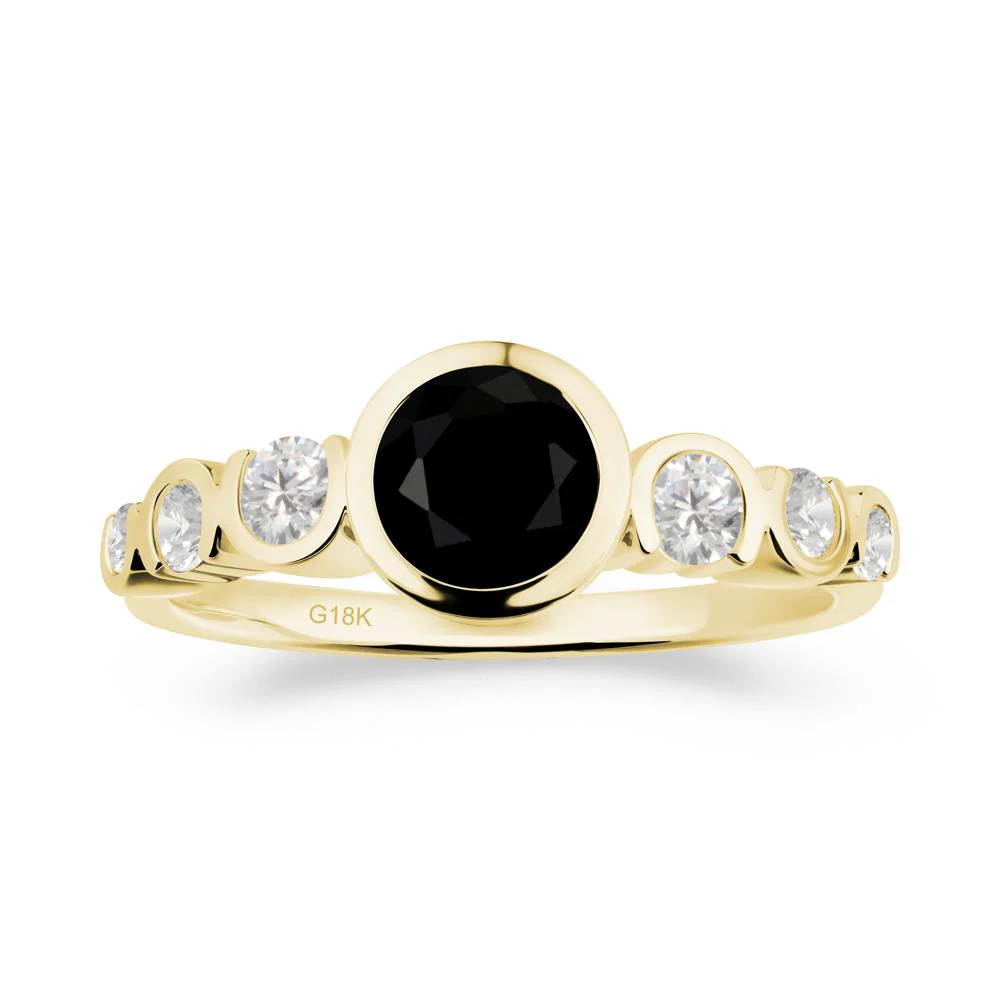 Black Spinel Multi Stone Engagement Ring - Image 3