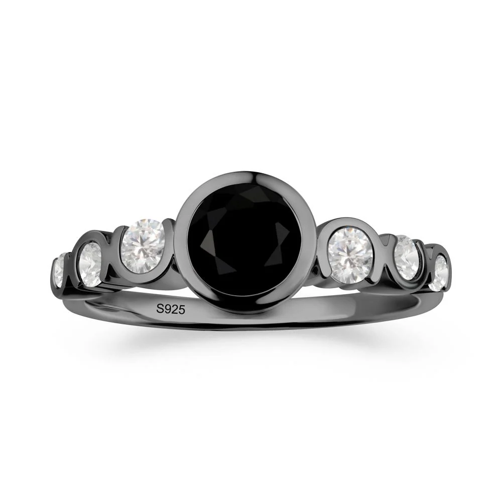 Black Spinel Multi Stone Engagement Ring - Image 7