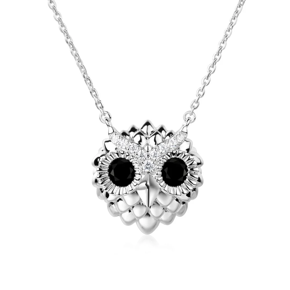 Black Spinel Owl Necklace - Image 6