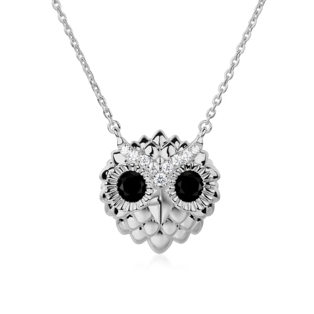 Black Spinel Owl Necklace - Image 8
