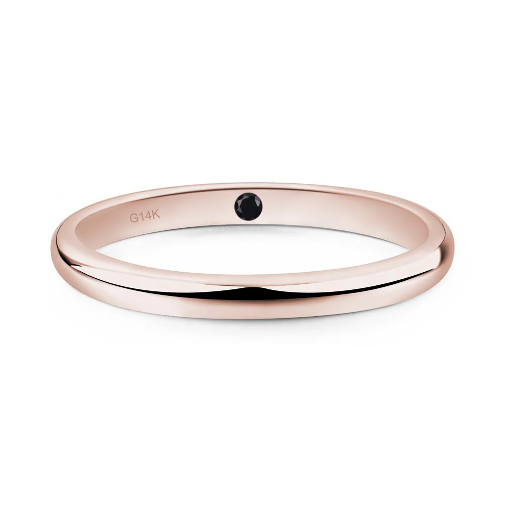 Black Spinel Plain Band Ring - Image 5
