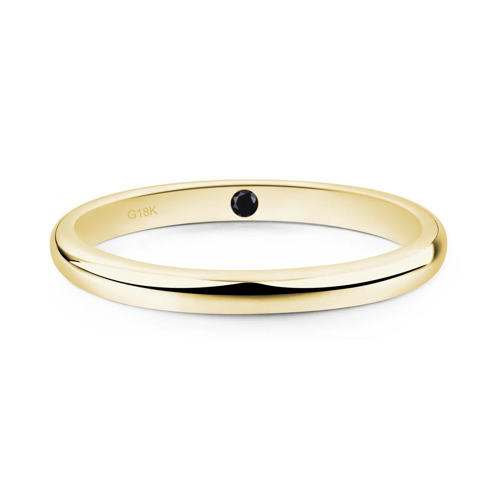 Black Spinel Plain Band Ring - Image 8