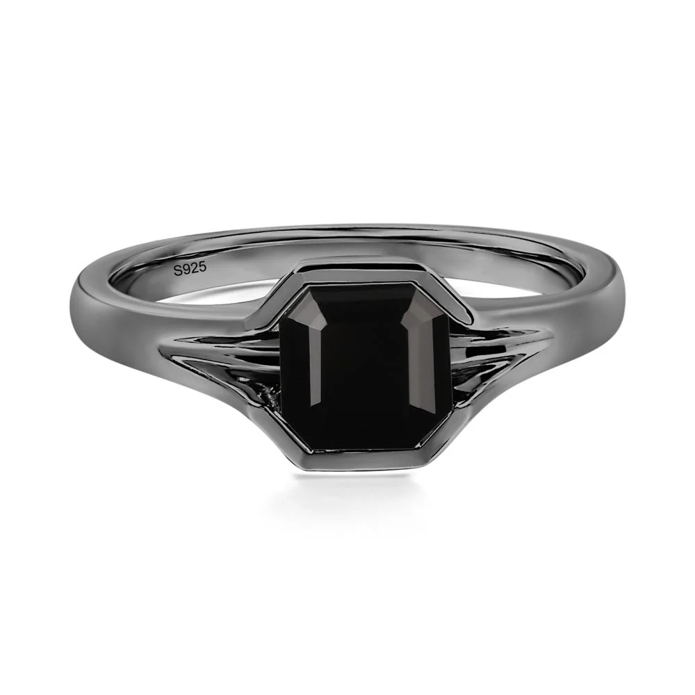 Asscher Cut Black Spinel Ring - Image 2