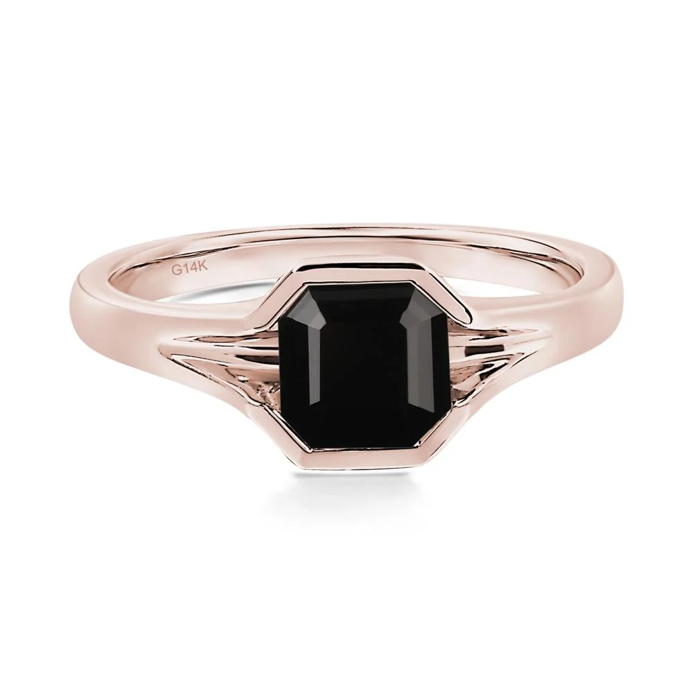 Asscher Cut Black Spinel Ring - Image 5