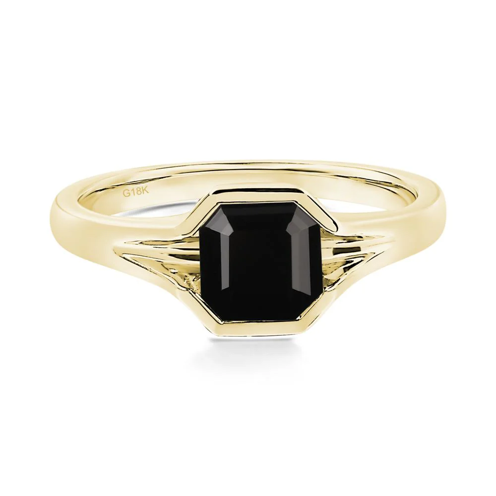 Asscher Cut Black Spinel Ring - Image 7