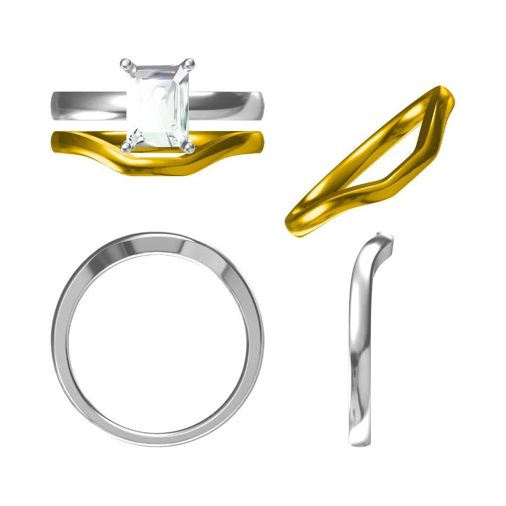Black Spinel Plain Band Solitaire Engagement Ring - Image 10
