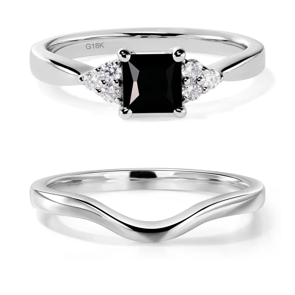 Princess Cut Black Spinel Petite Ring - Image 19